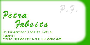 petra fabsits business card